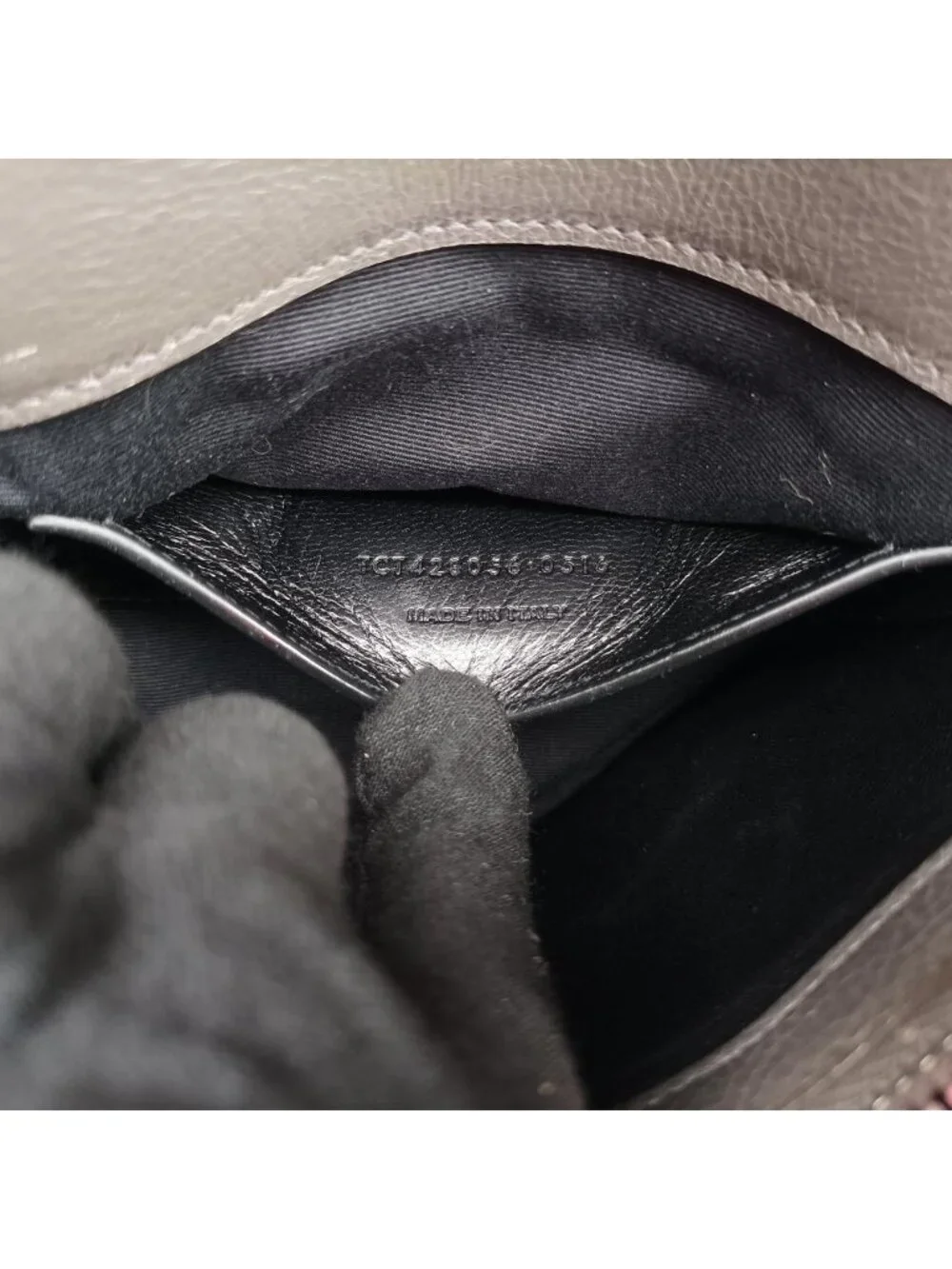 Saint Laurent Carre Gray Leather Shoulder Bag
